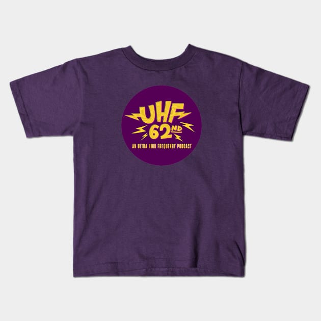 UHF 62nd Purple Button Kids T-Shirt by UHF62nd